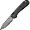 CIVIVI Button Lock Elementum II Twill Carbon Fiber Overlay On Black G10 Handle Damascus Blade C18062