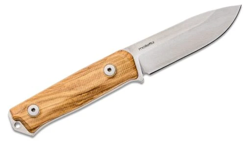 Lionsteel Fixed Blade Sleipner Steel Stone Washed, OLIVE Wood Handle, Leather Sheath B41 UL – Bild 2