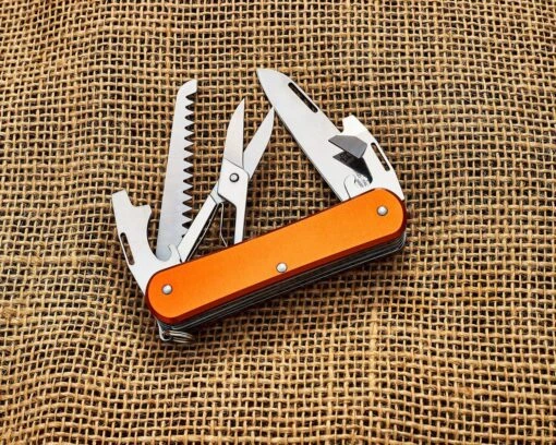 Fox Knives FOX VULPIS FOLDING KNIFE STAINLESS STEEL N690co POLISH BLADE,ALLUMINIUM ORANGE HANDLE – Bild 8