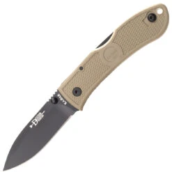 KA-BAR Dozier Foding Hunter Coyote Brown Tan Handle, Black Blade 4062CB
