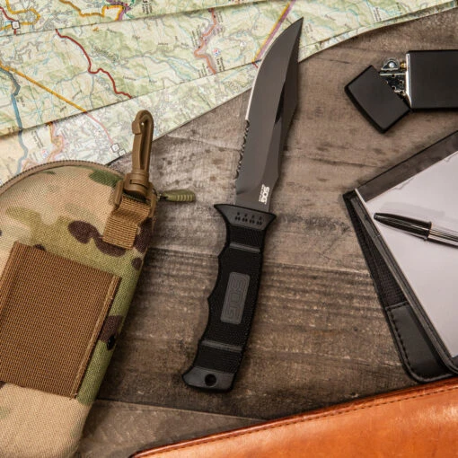 SOG SEAL PUP ELITE - KYDEX SHEATH - BLACK TINI, PARTIALLY SERRATED SOG-E37T-K – Bild 9