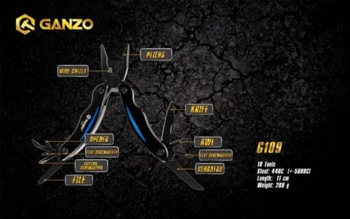 Ganzo G109 MultiTool Schwarz – Bild 2