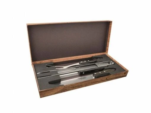 Tramontina Churrasco 3-Piece BBQ Cutlery Set (Fork, Knife, Tweezers), Brown 29899/265 – Bild 2