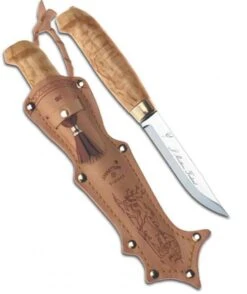 Marttiini Lynx 132 Stainless Steel/curly Birch/leather 132010