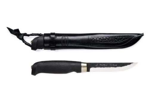 Marttiini Lynx Black Edition Carbon Steel/ Black Birch, Protective Oil Coating/black Leather 131013